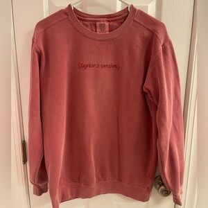 Comfort Colors Taylor Swift (Taylor’s Version) Embroidered Sweatshirt Size Small